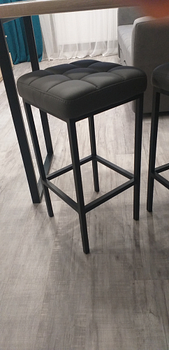 Барный стул Лофт ткань канди грей / черный матовый фото покупателя 318