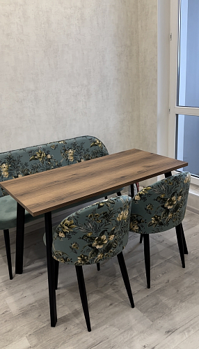 Стол Тринити Лофт 120 25 мм черный матовый / дуб делано светлый фото покупателя 3