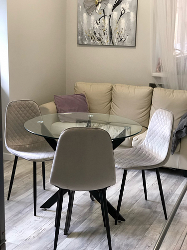 Стул на металлокаркасе Capri blue / white фото покупателя 13