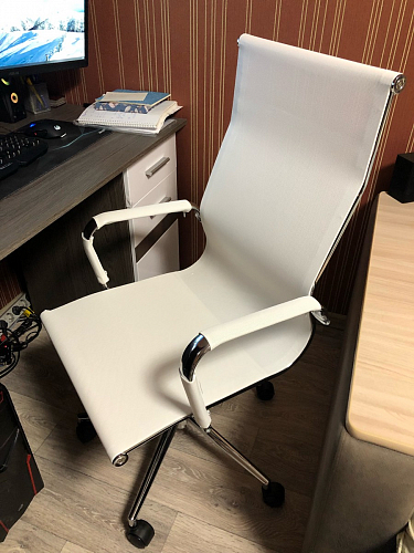 Компьютерное кресло Reus белая сетка / хром фото покупателя 37