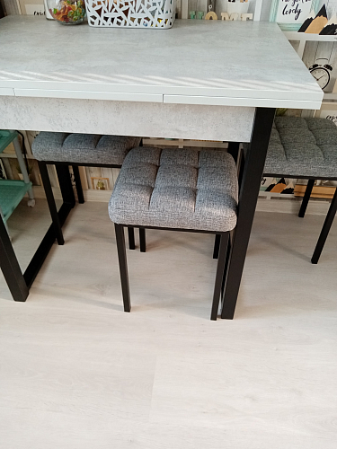 Табурет Байя микровелюр катания сильвер / черный фото покупателя 3