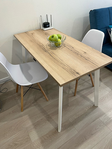 Стол Тринити Лофт 140 25 мм дуб делано темный / белый фото покупателя 197