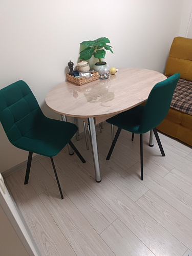 Стул на металлокаркасе Чилли синяя ткань / белый фото покупателя 1227