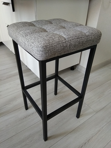 Барный стул Лофт ткань канди грей / черный матовый фото покупателя 30