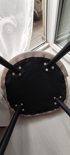 Стул на металлокаркасе Gabi 1 light blue / black / gold фото покупателя 222