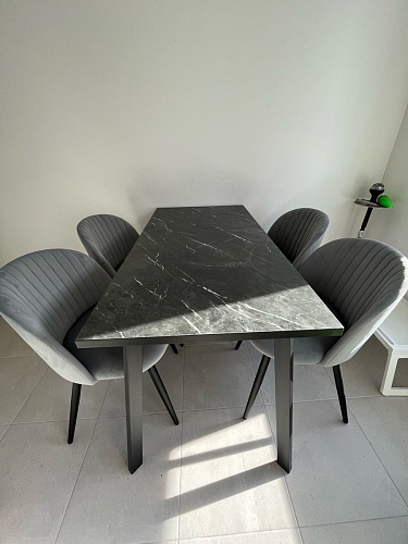 Стол Тринити Лофт 120 32 мм бетон / черный матовый фото покупателя 86