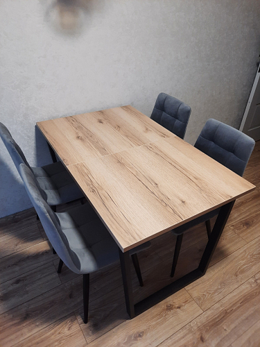 Стол Лота Лофт 140 25 мм черный матовый / дуб вотан фото покупателя 501