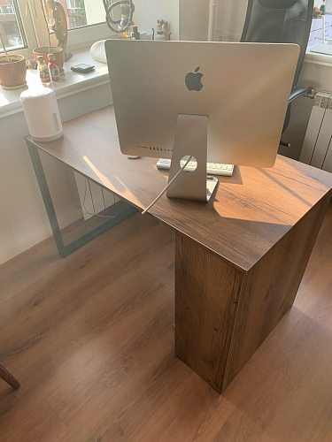 Письменный стол Битти Лофт 116х60х75 дуб вотан / черный матовый фото покупателя 105