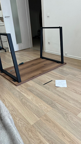 Деревянный стол Лота Лофт 120х75 белый матовый / дуб крафт золотой фото покупателя 783