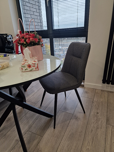 Стул на металлокаркасе Texas 1 поворотный светло-серый / черный фото покупателя 3