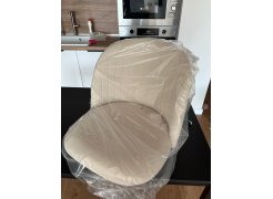 Стул на металлокаркасе Gabi 1 бежевый / черный с серебряными наконечниками фото покупателя 449