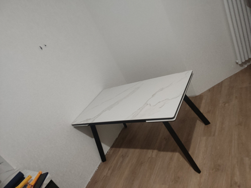 Керамический стол Норман 140(200)х80х75 белый мрамор alpin white / черный фото покупателя 16