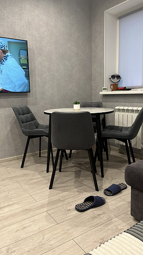 Стул на металлокаркасе Челси морская волна / черный фото покупателя 85