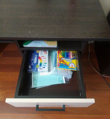 Стол письменный Бриз МДФ волна лайм / ясень светлый фото покупателя 145