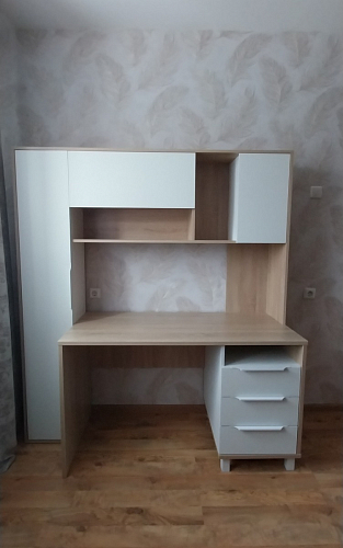 Письменный стол Комфорт 12.95 N дуб сонома / белый PE шагрень фото покупателя 44