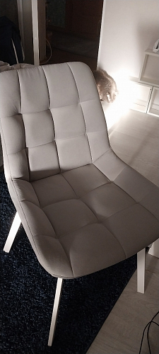 Стул на металлокаркасе Челси бежевый / белый каркас фото покупателя 205