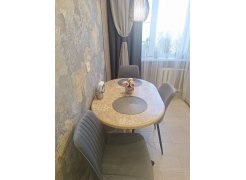 Стул на металлокаркасе Седа К крутящийся светло-серый  / белый фото покупателя 61