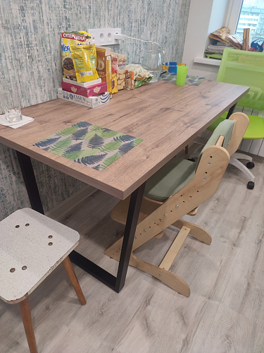 Стол Эльпатия 130 дуб велингтон / черный матовый фото покупателя 8