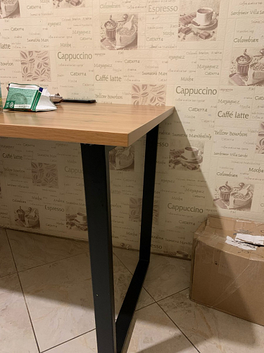 Стол Лота Лофт 120 32 мм бетон / черный матовый фото покупателя 450