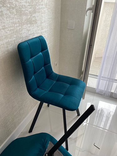 Стул на металлокаркасе Чилли К светло-серый велюр / черный каркас фото покупателя 1301