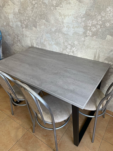 Стол Лота Лофт 140 25 мм черный матовый / бетон фото покупателя 642