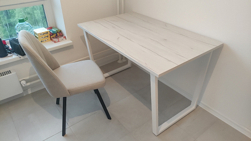 Стол Лота Лофт 140 25 мм черный матовый / дуб вотан фото покупателя 978