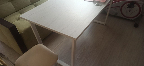 Деревянный стол Лота Лофт 120х75 белый матовый / дуб крафт золотой фото покупателя 612