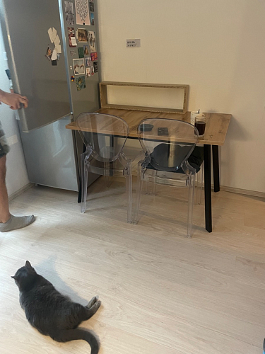 Стол раскладной Колон Лофт 120 32 мм дуб галифакс табако / черный матовый фото покупателя 76