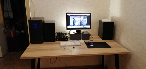 Стол Тринити Лофт 120 32 мм бетон / черный матовый фото покупателя 500