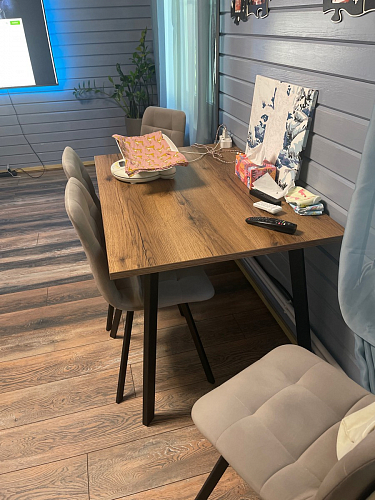 Стол Тринити Лофт 120 32 мм дуб галифакс табако / черный матовый фото покупателя 287