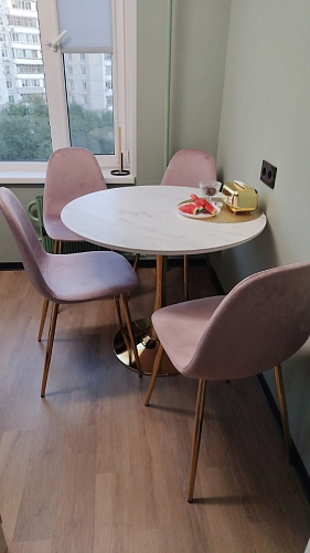 Стол Тулип 90х73 дуб вотан / белый фото покупателя 91