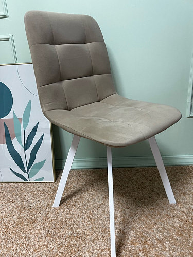 Стул на металлокаркасе Чилли К светло-серый велюр / черный каркас фото покупателя 49