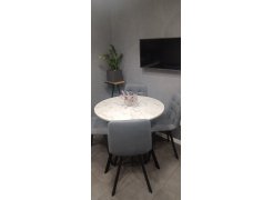 Стул на металлокаркасе Чилли синяя ткань / белый фото покупателя 450