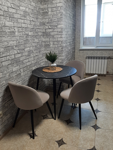 Стул на металлокаркасе Gabi 1 light blue / black / gold фото покупателя 258