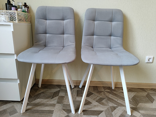 Стул на металлокаркасе Чилли К темно-серый (velutto 32) / черный фото покупателя 446