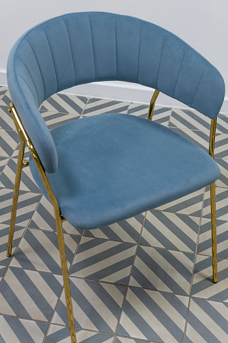 Стул на металлокаркасе Kamelia 1 white fabric / gold из шоурума 3