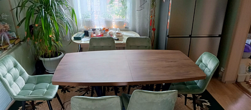 Деревянный стол Эудес 160(205)х90 сабия / черный фото покупателя 24