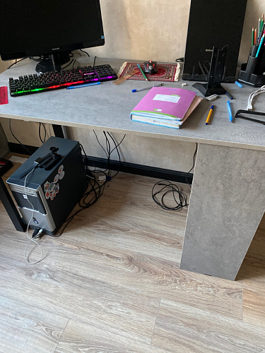 Письменный стол Битти Лофт 116х60х75 дуб вотан / белый матовый фото покупателя 18