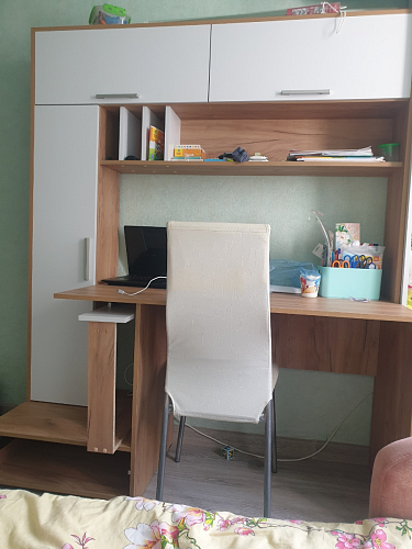 Письменный стол Лайт 03.243 дуб золотой (craft) / белый премиум фото покупателя 166