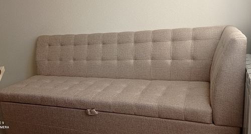 Кухонный диван Гарнет правый серый велюр фото покупателя 10