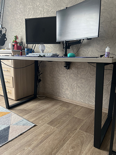 Стол Лота Лофт 140 25 мм черный матовый / бетон фото покупателя 282