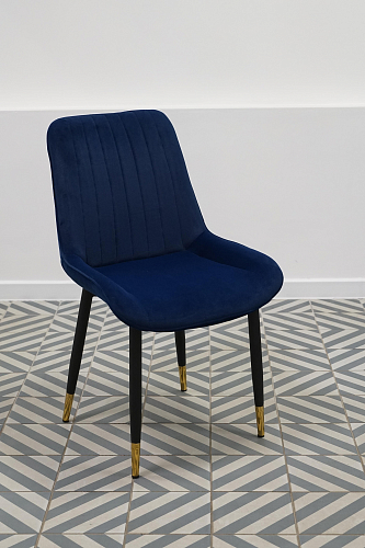 Стул на металлокаркасе Seda 1 blue / black / gold из шоурума 16