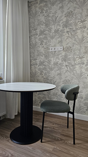 Керамический стол Кэмерон 90х90х75 белый мрамор snow white / черный фото покупателя 5