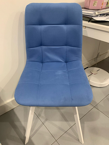 Стул на металлокаркасе Чилли К светло-серый велюр / черный каркас фото покупателя 1400