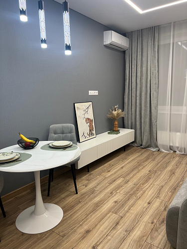 Стол Тулип 90х73 дуб вотан / белый  - Уцененный экземпляр фото покупателя 80