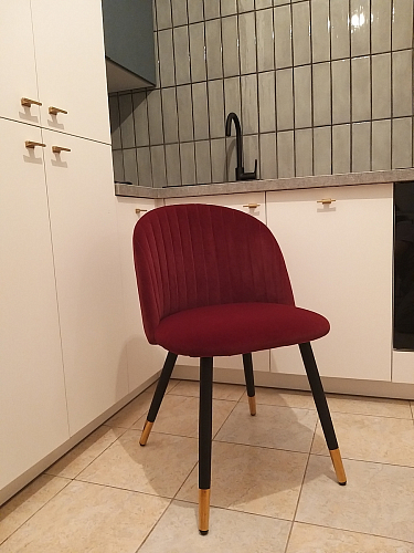 Стул на металлокаркасе Gabi 1 line light blue / black фото покупателя 100