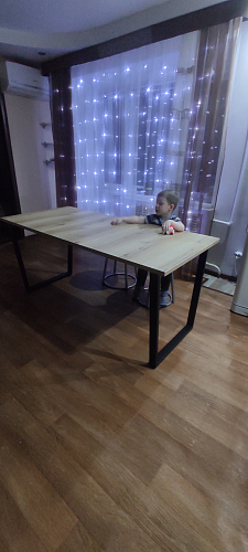 Стол Лота Лофт 140 25 мм черный матовый / бетон фото покупателя 1020