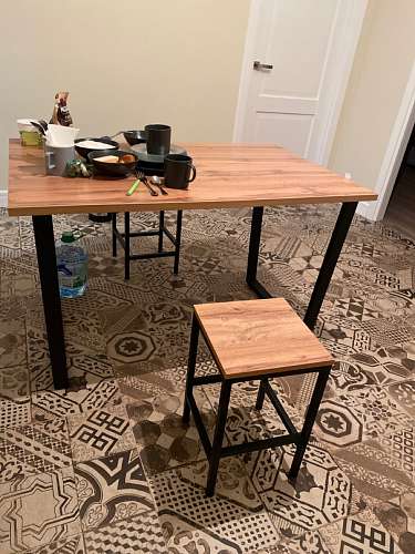 Деревянный стол Лота Лофт 140х80 черный матовый / бетон светлый фото покупателя 407