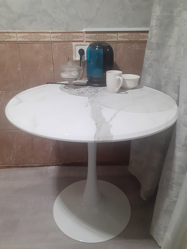 Стол Тулип 90х73 дуб вотан / белый  - Уцененный экземпляр фото покупателя 89