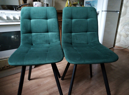 Стул на металлокаркасе Чилли синяя ткань / белый фото покупателя 300